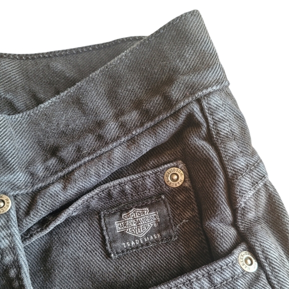 🌟3 For $15 SALE🌟 Vintage Harley Davidson Women's Black High Rise Straight Jeans - Picture 4 of 6